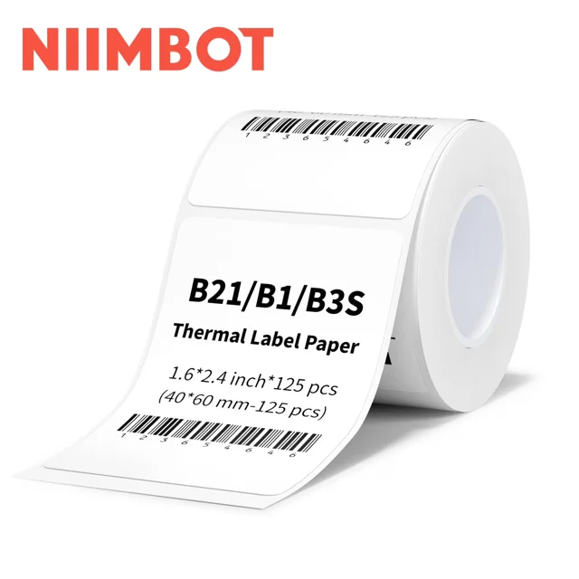 لیبل حرارتی نیمبات NIIMBOT B21S سایز 60×40 میلی‌متر