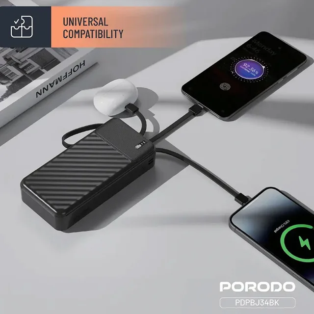 پاوربانک 10.5 وات پرودو مدل Piano PDPBJ34BK ظرفیت 20000 میلیآمپرساعت 101527760