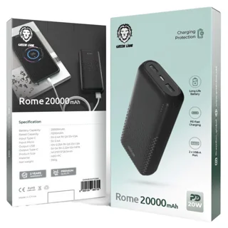 پاوربانک گرین لاین مدل Rome ظرفیت 20000 میلی‌آمپر ساعت 101527585