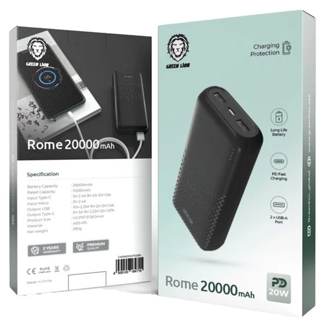 پاوربانک گرین لاین مدل Rome ظرفیت 20000 میلی‌آمپر ساعت 101527585