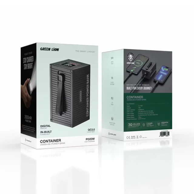 پاوربانک 22.5 وات گرین لاین مدل Container GL-PX61 ظرفیت 20000 میلی آمپر ساعت 101527558